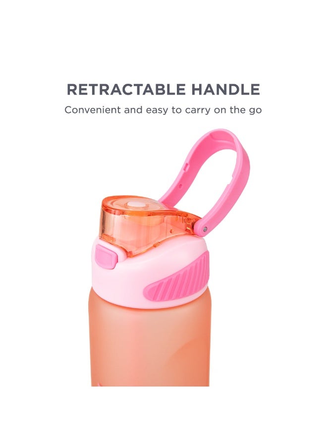 HYDROBREW Sip Switch Tritan Water Bottle 1000ml Leakproof, BPA Free, Straw & Spout Lid- Rose Silk - Image 4