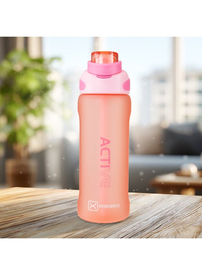 HYDROBREW Sip Switch Tritan Water Bottle 1000ml Leakproof, BPA Free, Straw & Spout Lid- Rose Silk - Image 2
