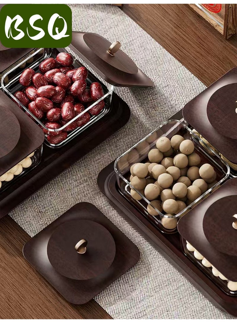 بي إس كيو طبق فاكهة خشبي | علبة مكسرات | طبق فاكهة بلاستيكي فاخر | طبق فواكه مجففة ومكسرات وحلوى | حفلات حلوى ومكسرات وكعكات ورقائق - Image 5