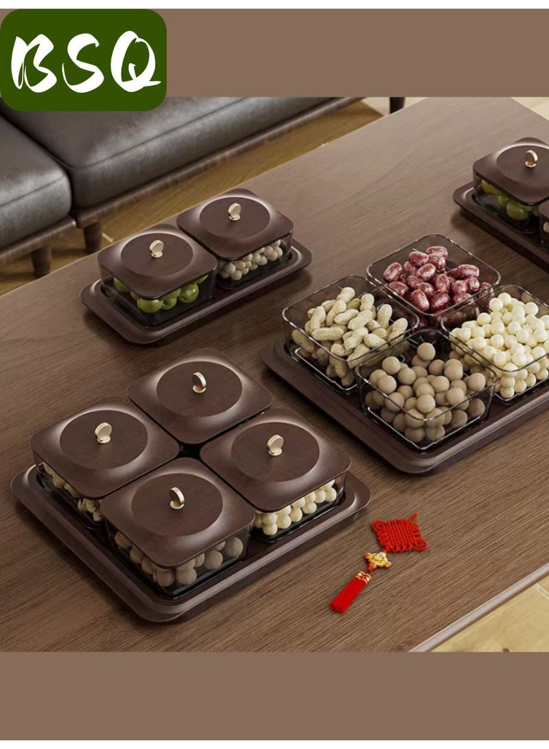 بي إس كيو طبق الفاكهة الخشبية | حاويات المكسرات | طبق الفواكه المجففة والمكسرات والحلويات | الحلويات والمكسرات والبسكويت وحفلات البطاطس - Image 3