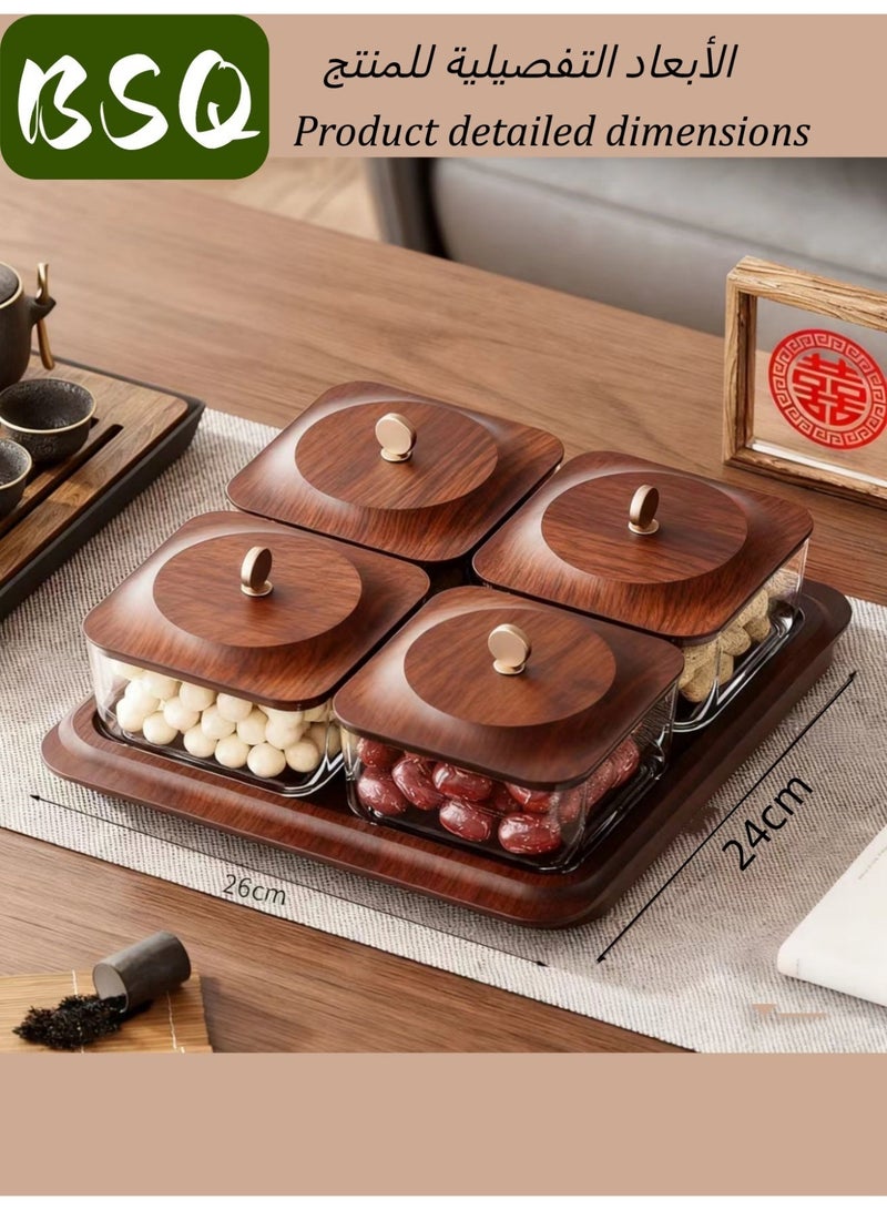 بي إس كيو طبق الفاكهة الخشبية | حاويات المكسرات | طبق الفواكه المجففة والمكسرات والحلويات | الحلويات والمكسرات والبسكويت وحفلات البطاطس - Image 5