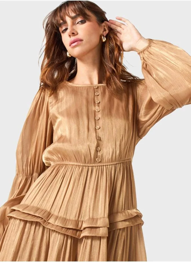 2Xtremz Textured A-Line Tiered Dress