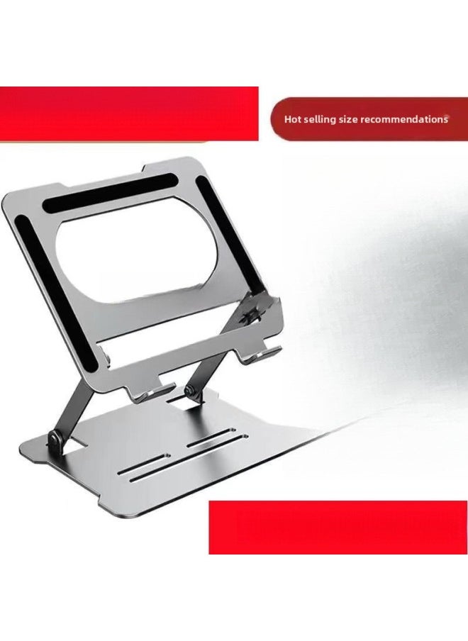 Generic - Notebook Computer Convenient Foldable Multi-function Heat Dissipation Notebook Tablet Computer Alloy Bracket Wholesale-Color:Premium Silver + Sticker Installation-free - Image 1