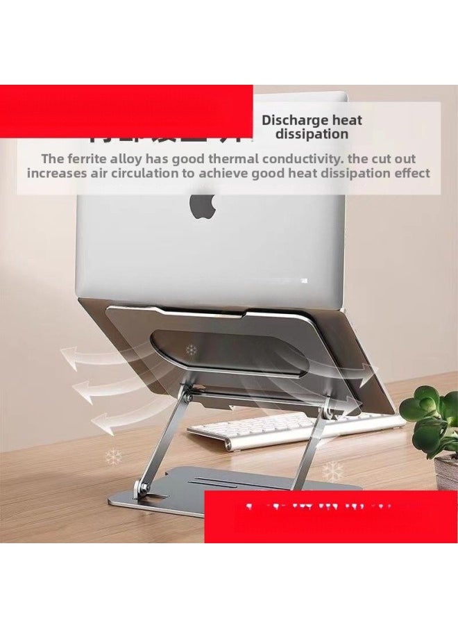 Generic - Notebook Computer Convenient Foldable Multi-function Heat Dissipation Notebook Tablet Computer Alloy Bracket Wholesale-Color:Premium Silver + Sticker Installation-free - Image 1