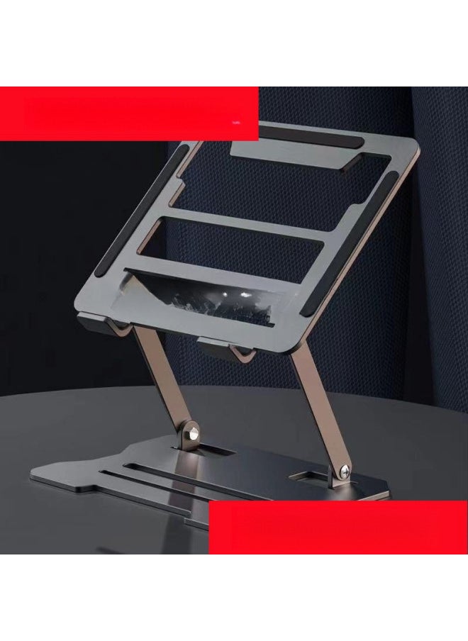 Generic - Notebook Computer Convenient Foldable Multi-function Heat Dissipation Notebook Tablet Computer Alloy Bracket Wholesale-Color:Premium Silver + Sticker Installation-free - Image 1