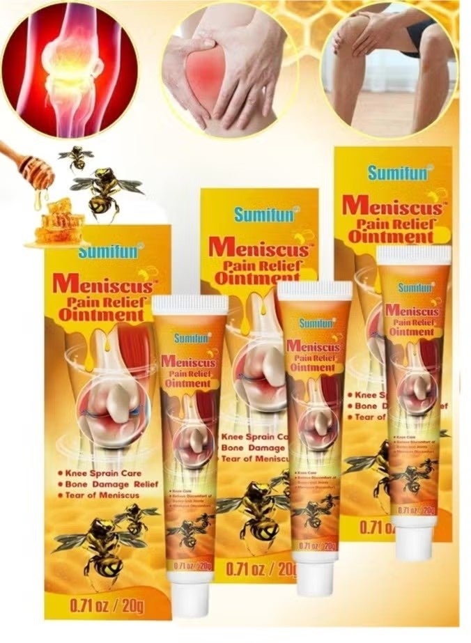 سوميفون 3 قطع كومبو باك كريم تخفيف الألم من التهاب المفاصل كريم تخفيف الألم العناية بالركبة كريم سم النحل لعلاج العناية بالمفاصل كريم هلام سم النحل كريم تخفيف الألم في المفاصل والعضلات 3x20g - Image 1