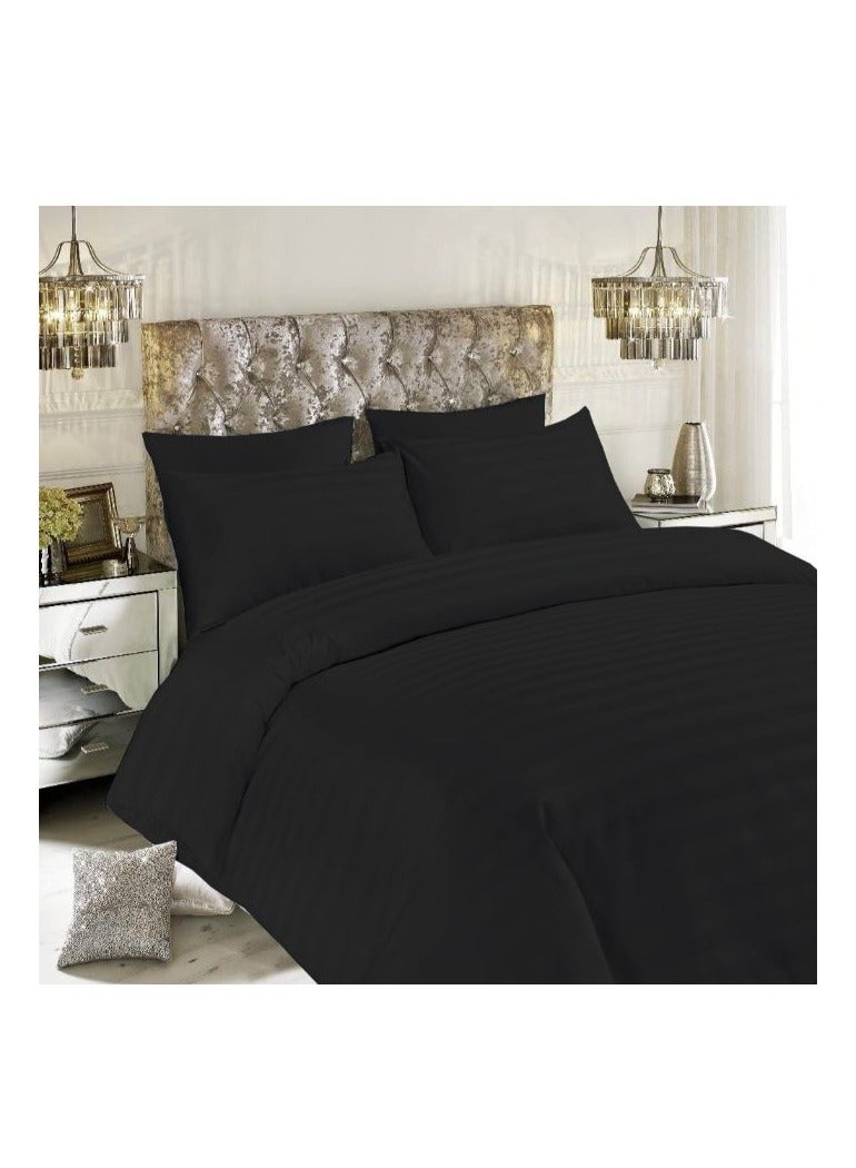 BYFT Tulip (Charcoal) King Size Duvet Cover with 1 cm Satin Stripe (245 x 265 + 30 Cm-Set of 1 Pc) 100% Cotton, Soft and Luxurious Hotel Quality Bed linen-300 TC  - Image 1