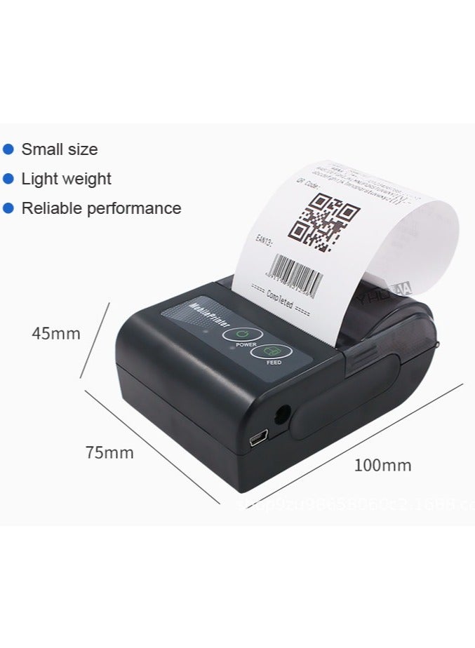 Mini Portable Thermal Wireless Receipt Printer With USB And Bluetooth Black - Image 3