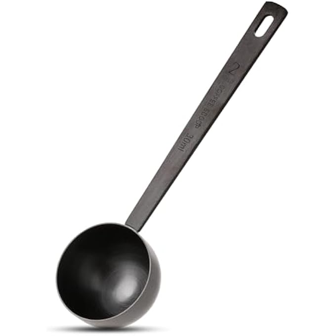 ريحني ملعقة قياس معدنية، ملعقة كبيرة من القهوة بحجم 47 بوصة سوداء بمقبض طويل 188 ملعقة كبيرة من الفولاذ المقاوم للصدأ، ملعقة كبيرة من القهوة المطحونة، حبوب الإسبريسو، حليب الشاي، السكر 30 مل - Image 2