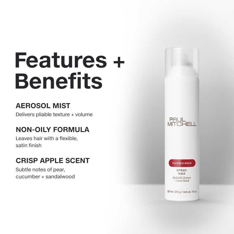 Paul Mitchell Spray Wax, Pliable Texture, Satin Finish, For All Hair Types, Especially Fine to Medium, 7.5 oz - Image 3
