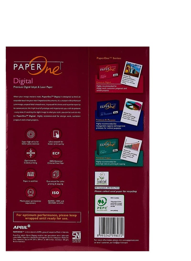 PaperOne ورق Paperone™ رقمي (80 جرام) مقاس A4 1 رزمة (500 ورقة) - Image 2
