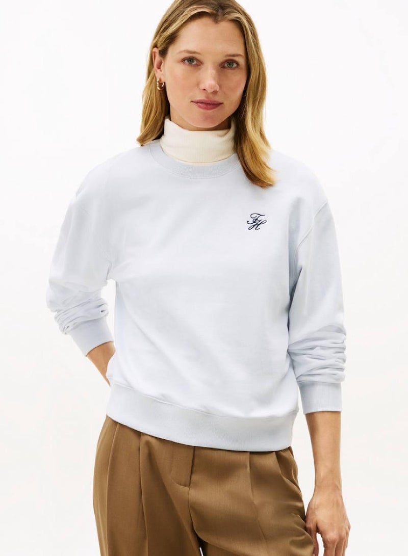 TOMMY HILFIGER Logo Embroidery Terry Sweatshirt - Image 1
