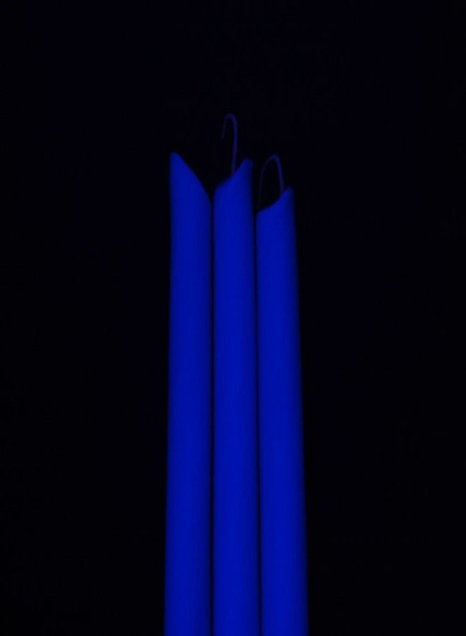 DirectGlow LLC Set of 3 Blue Blacklight Reactive Drip Candles - Image 2