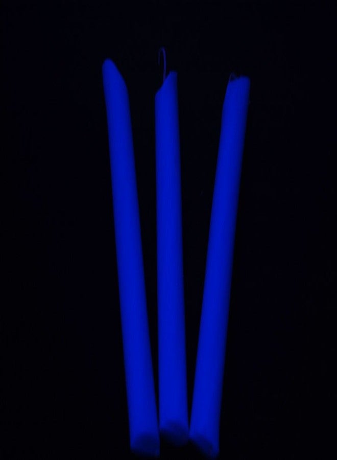 DirectGlow LLC Set of 3 Blue Blacklight Reactive Drip Candles - Image 1