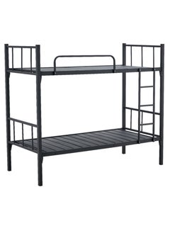 Karnak Metal Steel Bunk bed for Adults, Kids, Teens, Bedroom, Guest Room Furniture L190 x W90 x H180cm Black