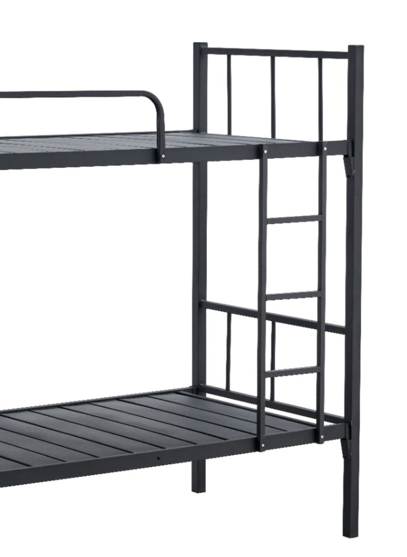 KARNAK - Karnak Metal Steel Bunk bed for Adults, Kids, Teens, Bedroom, Guest Room Furniture L190 x W90 x H180cm Black - Image 1