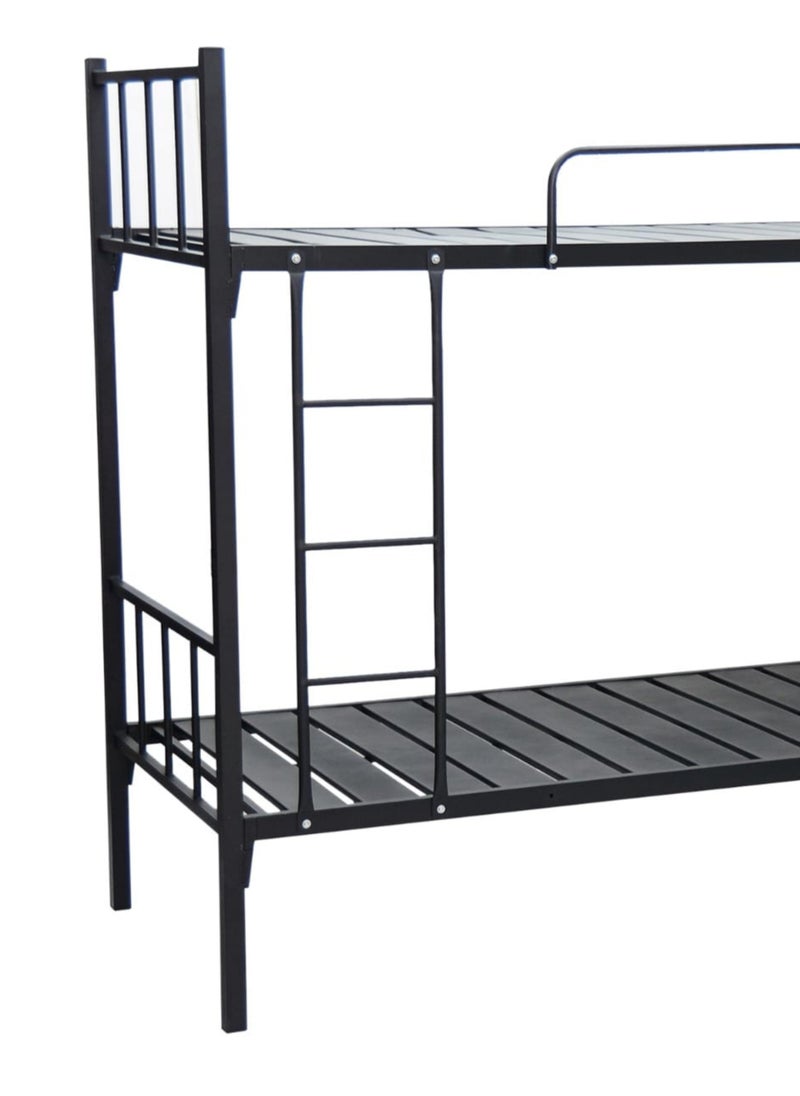 KARNAK - Karnak Metal Steel Bunk bed for Adults, Kids, Teens, Bedroom, Guest Room Furniture L190 x W90 x H180cm Black - Image 1