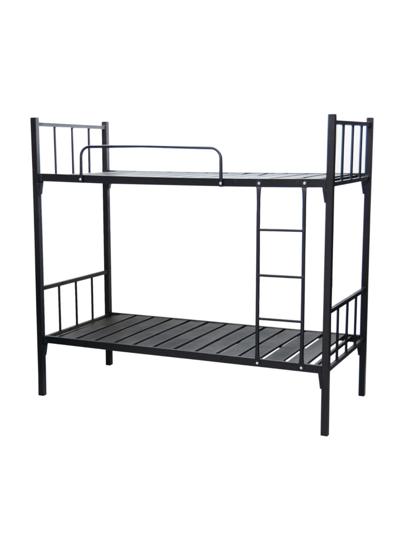 KARNAK - Karnak Metal Steel Bunk bed for Adults, Kids, Teens, Bedroom, Guest Room Furniture L190 x W90 x H180cm Black - Image 1