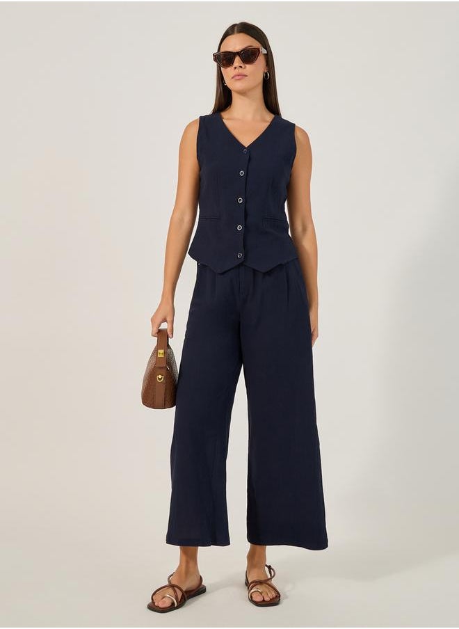 Styli Solid V-Neck Sleeveless Vest Top  - Image 2