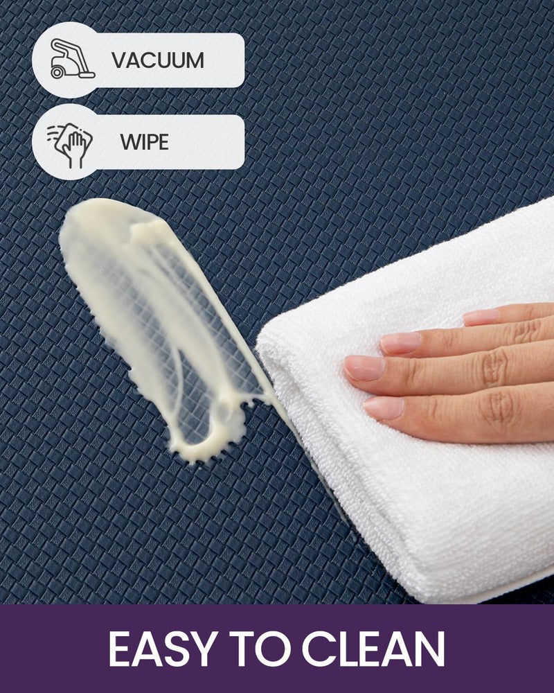 DEXI Kitchen Floor Mats Cushioned Anti Fatigue,17x29+17x59, Standing Runner Rug Waterproof, Comfort Memory Foam Padded for Front Sink Laundry Set of 2, Navy - Image 5