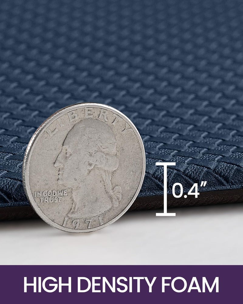 DEXI Kitchen Floor Mats Cushioned Anti Fatigue,17x29+17x59, Standing Runner Rug Waterproof, Comfort Memory Foam Padded for Front Sink Laundry Set of 2, Navy - Image 4