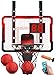 QDRAGON Indoor Basketball Hoop for Kids Over The Door Mini Basketball Hoops with 7 LED Lighting Basketball Toys Gifts for 5 6 7 8 9 10 11 12 Year Old Boys Girls Teens Red - Image 2
