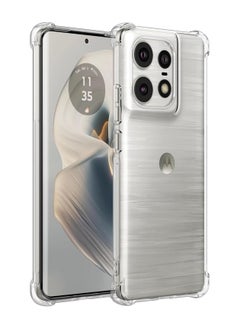 Case Compatible with Motorola Edge 50 Pro 2024 Clear Air Cushion TPU Bumper with Built-in Camera Lens Protector Shockproof Silicone Transparent Cover for Moto Edge 50 Pro 2024