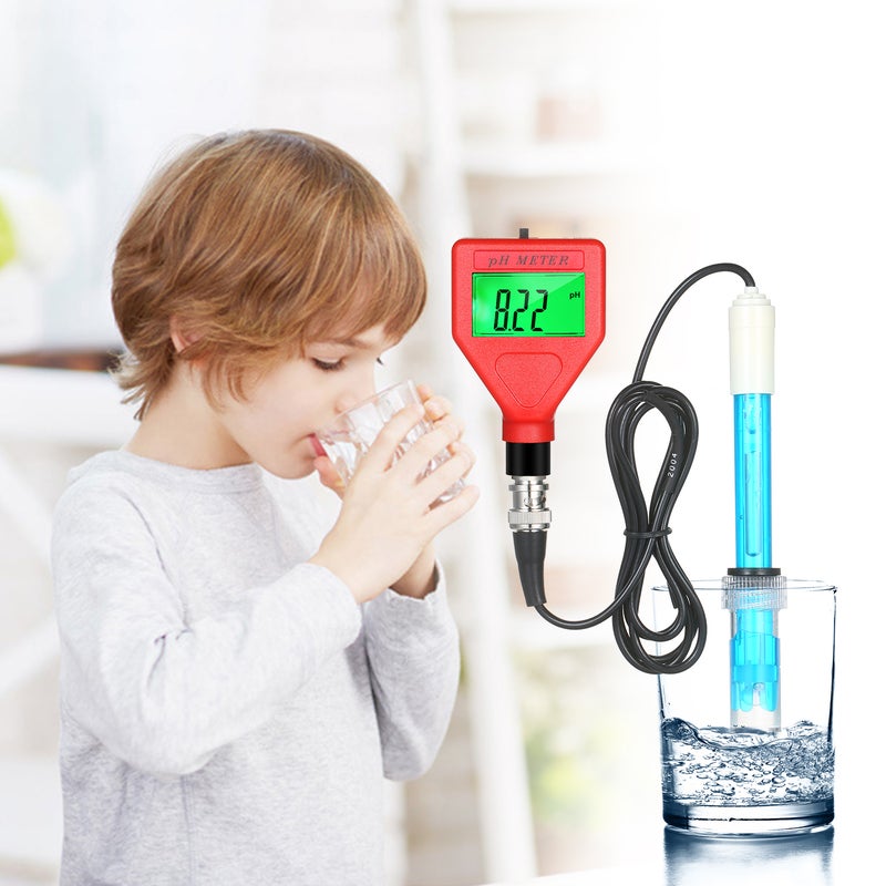 pH Meter 0-14pH Measurement Range Water Quality Tester 1.5-inch LCD PH Pen with Green Backlight for Water Brewing Food Sauce Aquaculture Laboratory - Image 2
