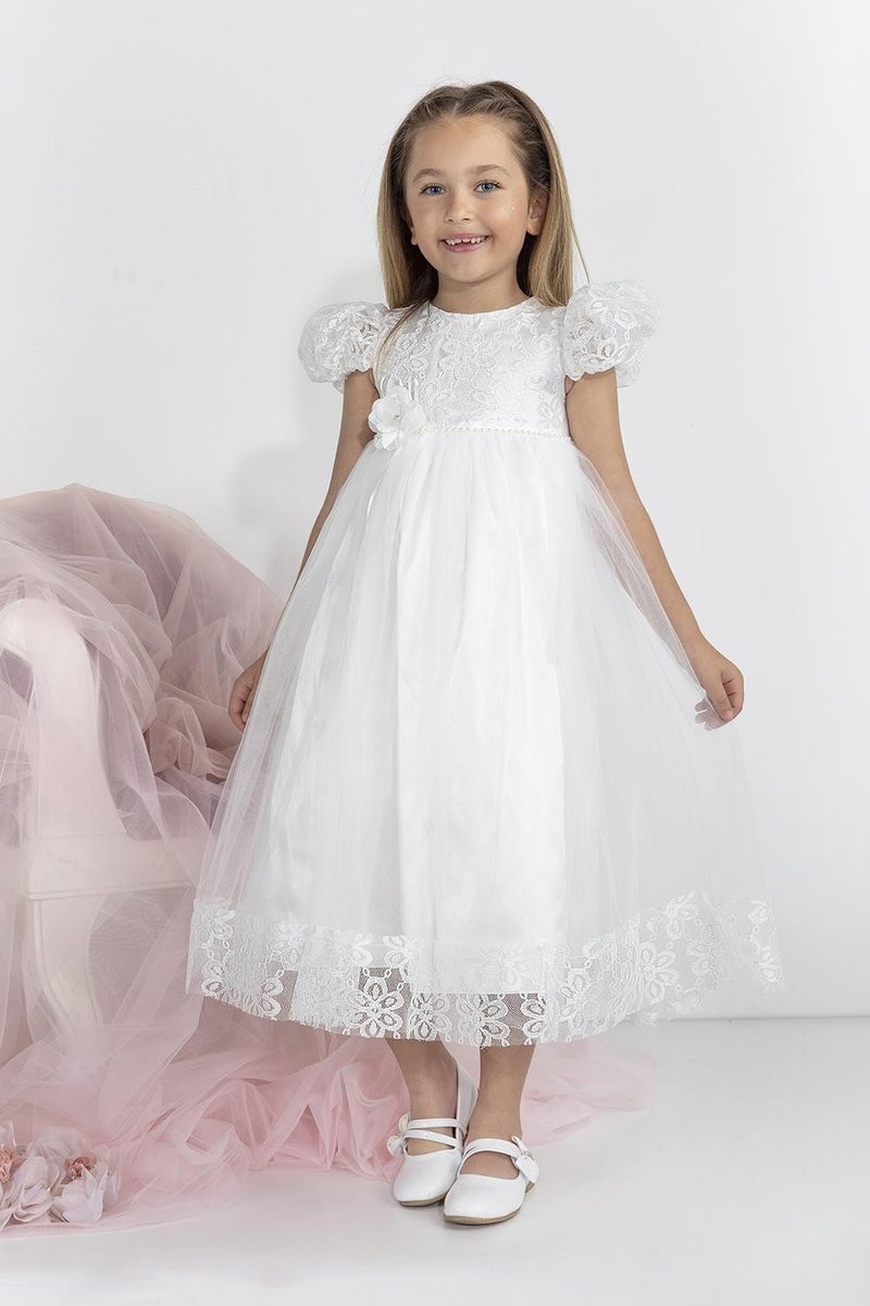 Minimony 5-9 Years Old Watermelon Sleeve Girl Child Dress Holiday Graduation Prom Evening Wedding Dress 5001