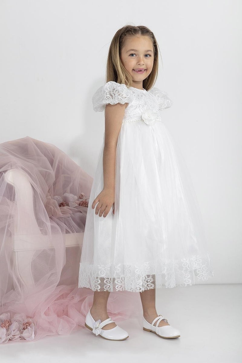 Minimony 5-9 Years Old Watermelon Sleeve Girl Child Dress Holiday Graduation Prom Evening Wedding Dress 5001