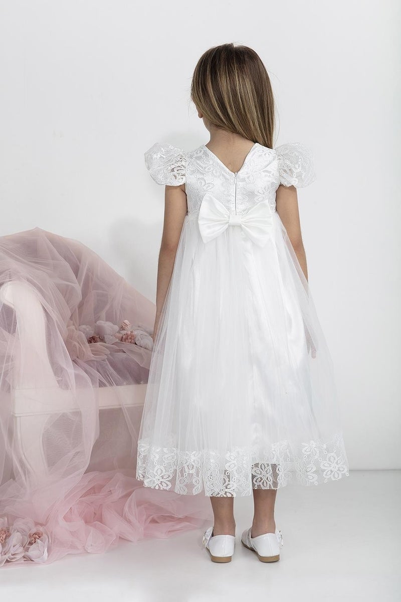 Minimony 5-9 Years Old Watermelon Sleeve Girl Child Dress Holiday Graduation Prom Evening Wedding Dress 5001