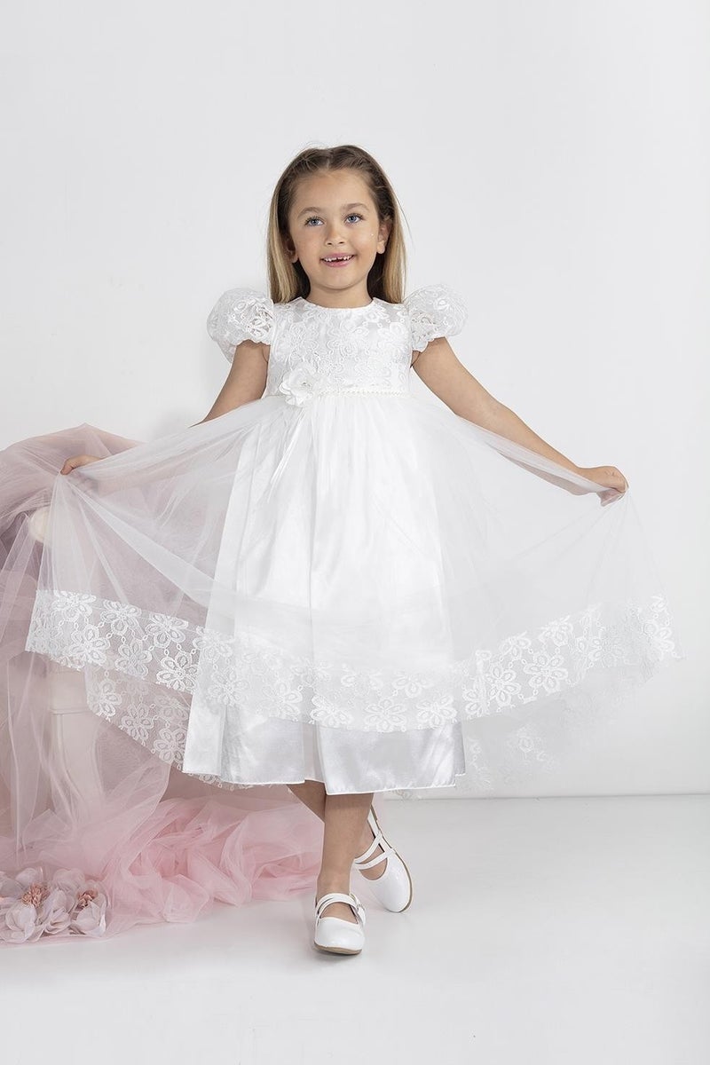 Minimony 5-9 Years Old Watermelon Sleeve Girl Child Dress Holiday Graduation Prom Evening Wedding Dress 5001