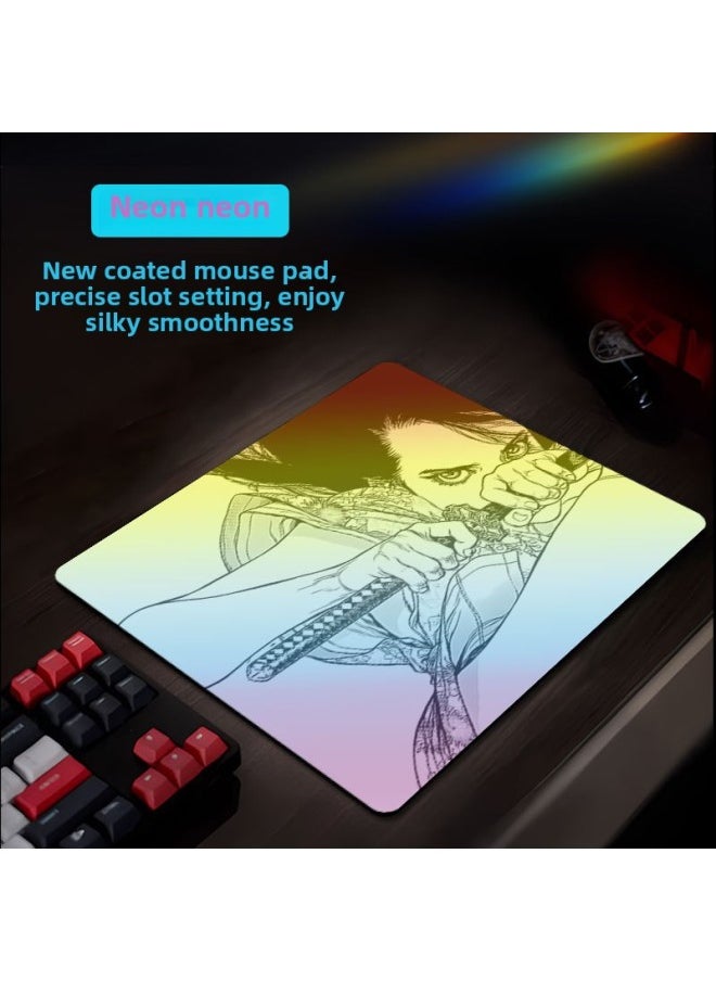 Coated Waterproof E-sports Mouse Pad Fps Glass Fiber Rainbow Magic Color Positioning Accurate Edge-free Computer Desktop Pad-Color:400*450*4-Pattern:Coating 20