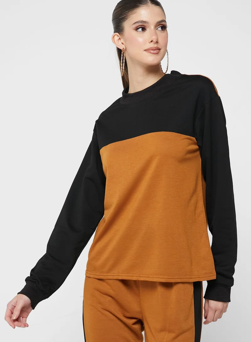 Ginger Color Block Hoodie & Jogger Set