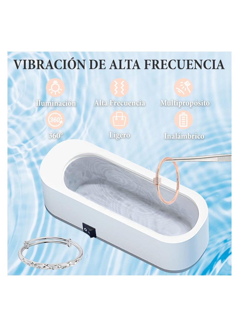 Cool Baby Style COOL BABY Ultrasonic Jewelry Cleaner Portable Professional Cleaner Blue-ray Cleaner Suitable for Glasses Necklaces Makeup Brushes Rings Watchbands Earrings (USB Rechargeable)  - Image 3