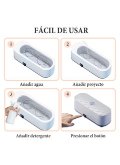 COOL BABY Ultrasonic Jewelry Cleaner Portable Professional Cleaner Blue-ray Cleaner Suitable for Glasses Necklaces Makeup Brushes Rings Watchbands Earrings (USB Rechargeable) - pzsku/Z6627B29E2315A8975248Z/45/_/1697466359/d89f7bd6-03b5-43cd-9fef-4a56093ec96e