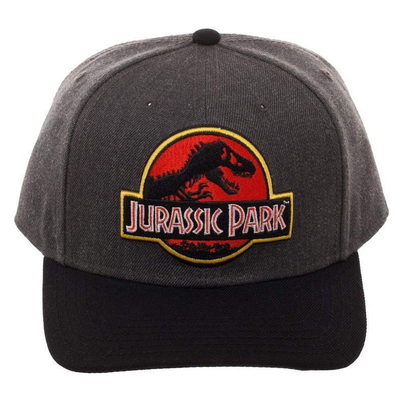 Bioworld Jurassic Park Hat Classic Logo Curved Snapback Cap Black - Image 2