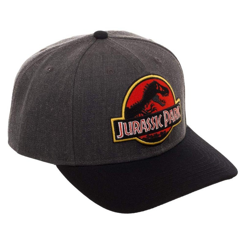 Bioworld Jurassic Park Hat Classic Logo Curved Snapback Cap Black - Image 3