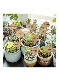 Y&D Bamboo Plant Wooden Labels, Garden Markers for Seed Potted Herbs Flowers Vegetables, 9 Styles Cute Tags (90 Pack)  - Image 4
