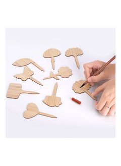 Y&D Bamboo Plant Wooden Labels, Garden Markers for Seed Potted Herbs Flowers Vegetables, 9 Styles Cute Tags (90 Pack)  - Image 3