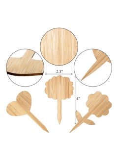 Y&D Bamboo Plant Wooden Labels, Garden Markers for Seed Potted Herbs Flowers Vegetables, 9 Styles Cute Tags (90 Pack)  - Image 5