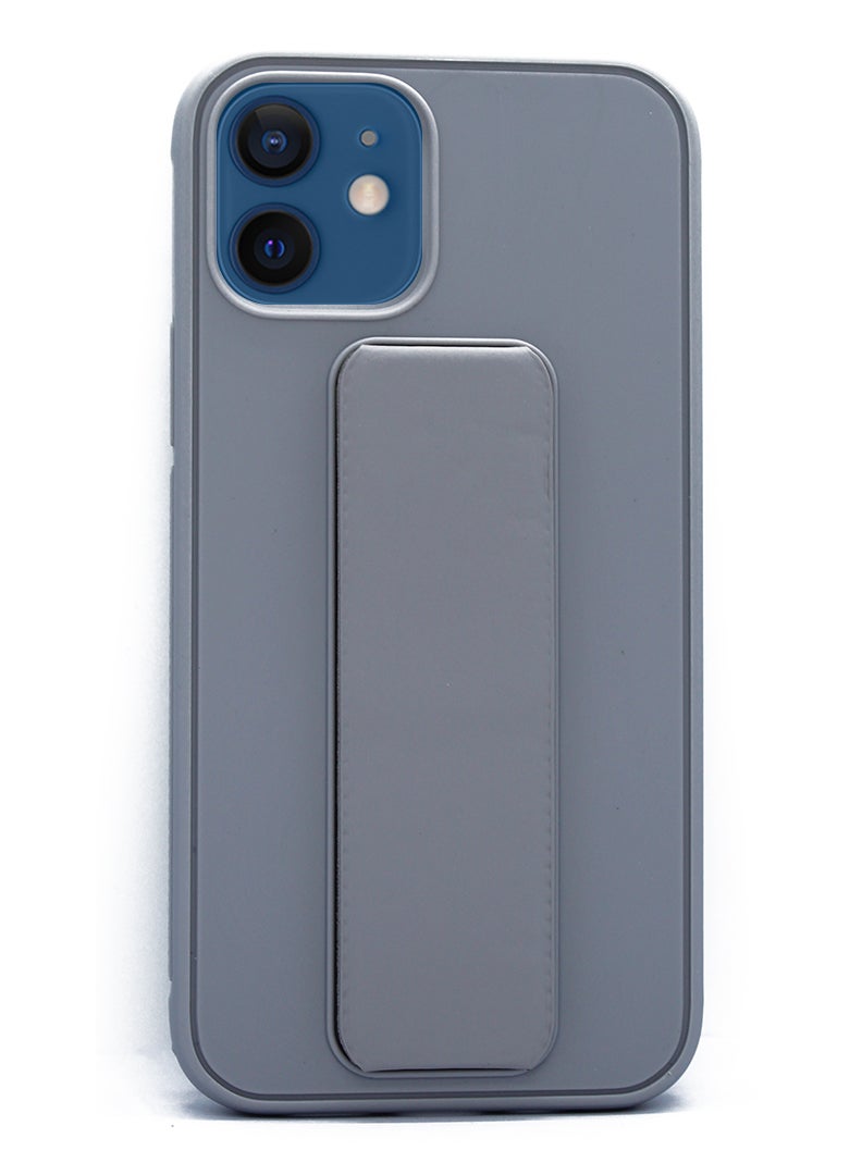 Theodor Fully Covered With Finger Grip Stand Holder Anti Slip Shockproof Protective Case Cover For Apple iPhone 12 6.1 GREY - Image 1