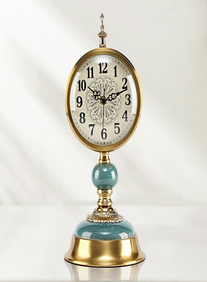 amusediy BRONVIA amusediy 6-Inch Vintage Mantel Clock, Antique Desk Clock, Retro Anniversary Clock with Metal and Ceramic Body, Silent Table Clocks for Fireplace,Easy to Read DéCor Clocks for Living Room. - Image 1