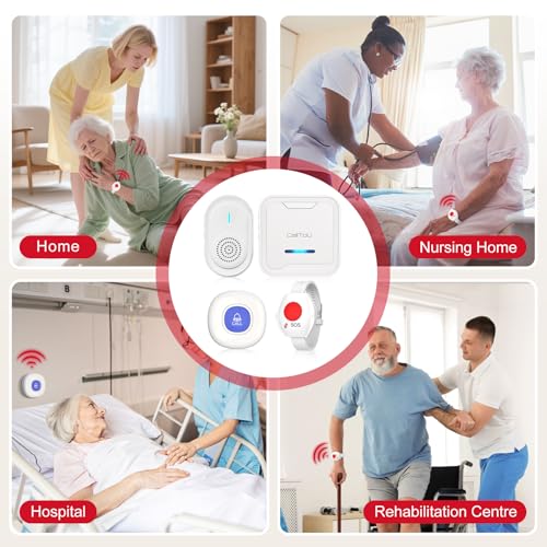 CallToU Wireless Caregiver Pager Call Button for Elderly, Medical Alert Systems for Seniors/Elderly Monitoring with 2 Call Bell, 500+Feet, 1 Plug-in Receiver+1 USB Receiver for Home Patients Emergency - Image 5