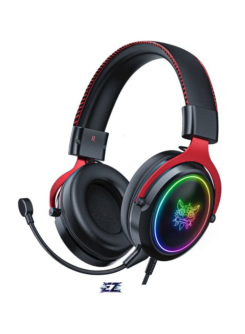 ELTRAZONE X10 RGB Wired Gaming Headset with Mic – Premium Stereo Sound, Noise-Canceling Mic, Comfortable Over-Ear Cushions, RGB Lighting, Adjustable Headband – Perfect for PC, PS4, Xbox, and Mobile Gaming – Black  - Image 1