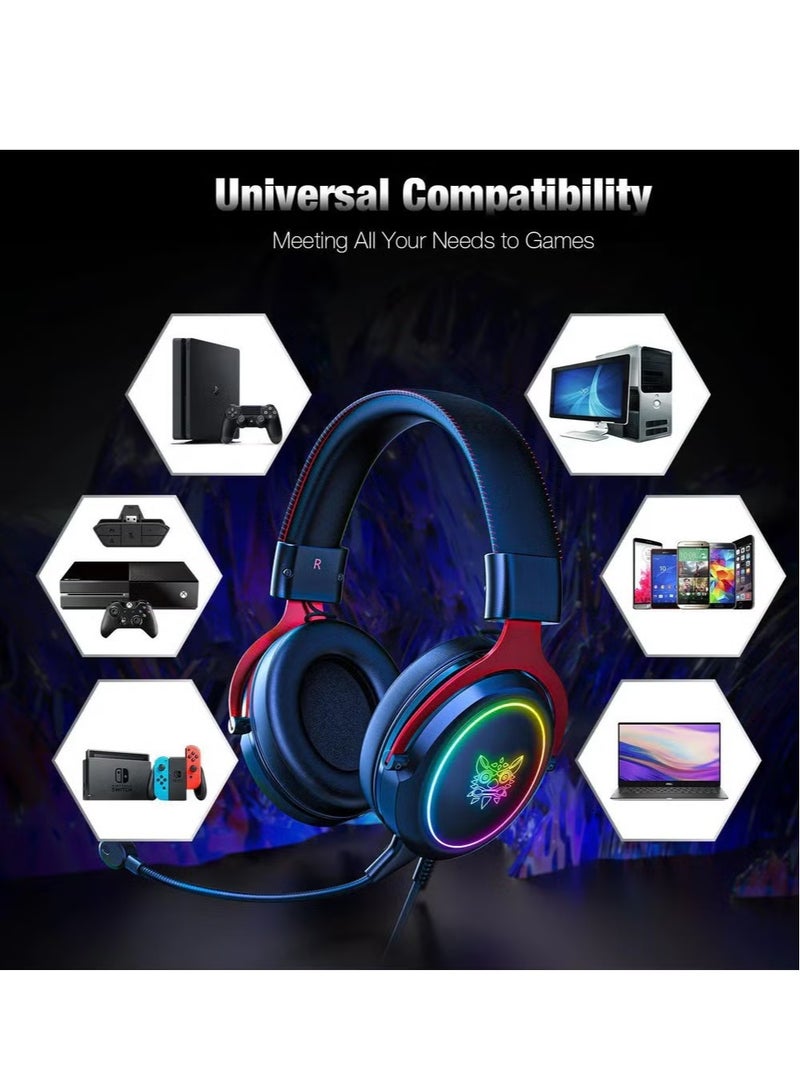 ELTRAZONE X10 RGB Wired Gaming Headset with Mic – Premium Stereo Sound, Noise-Canceling Mic, Comfortable Over-Ear Cushions, RGB Lighting, Adjustable Headband – Perfect for PC, PS4, Xbox, and Mobile Gaming – Black  - Image 4