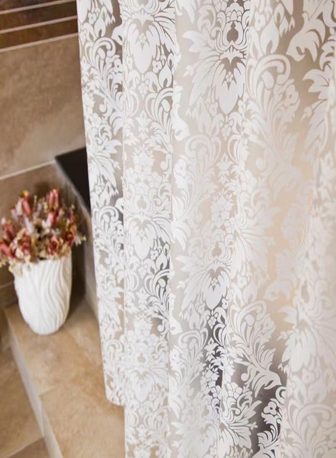 De-Mediocre Stall Shower Curtain Liner 72 x 72 inch Plastic Lace Shower Liner Washable Inside Shower Curtain Liner PEVA Shower Curtains for Bathroom with Magnets and Waterproof - Image 1