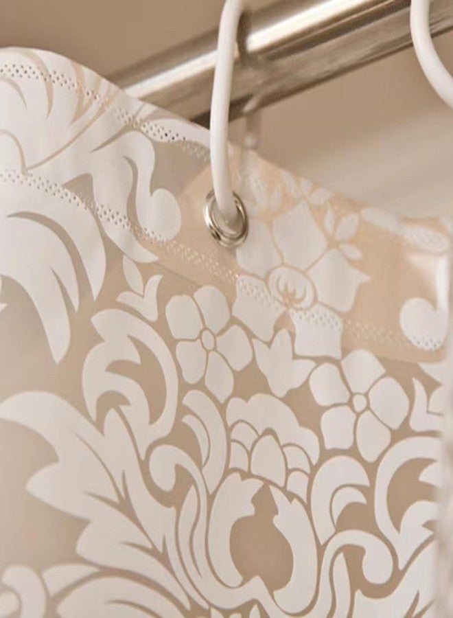 De-Mediocre Stall Shower Curtain Liner 72 x 72 inch Plastic Lace Shower Liner Washable Inside Shower Curtain Liner PEVA Shower Curtains for Bathroom with Magnets and Waterproof - Image 2