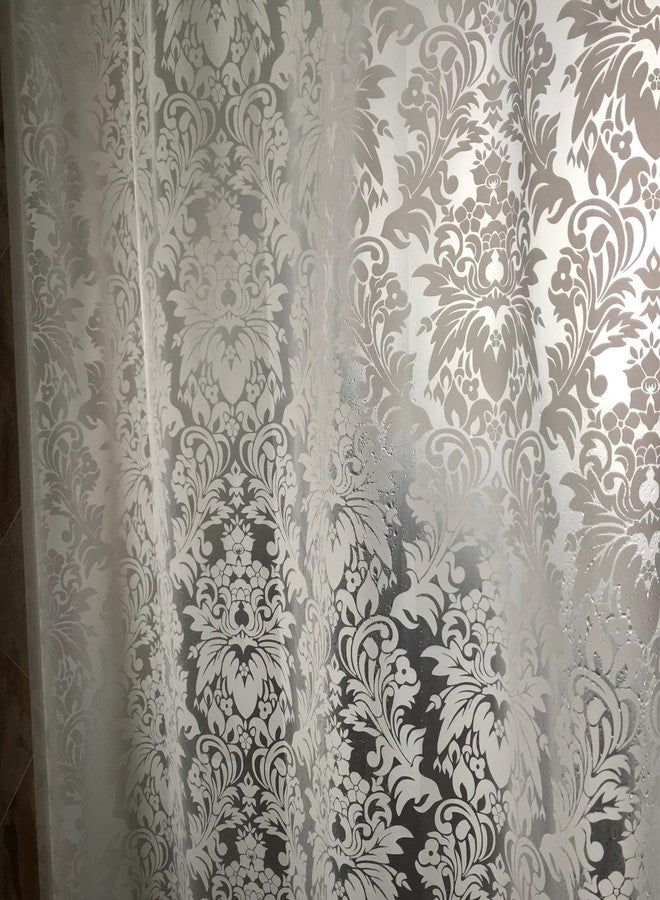 De-Mediocre Stall Shower Curtain Liner 72 x 72 inch Plastic Lace Shower Liner Washable Inside Shower Curtain Liner PEVA Shower Curtains for Bathroom with Magnets and Waterproof - Image 3