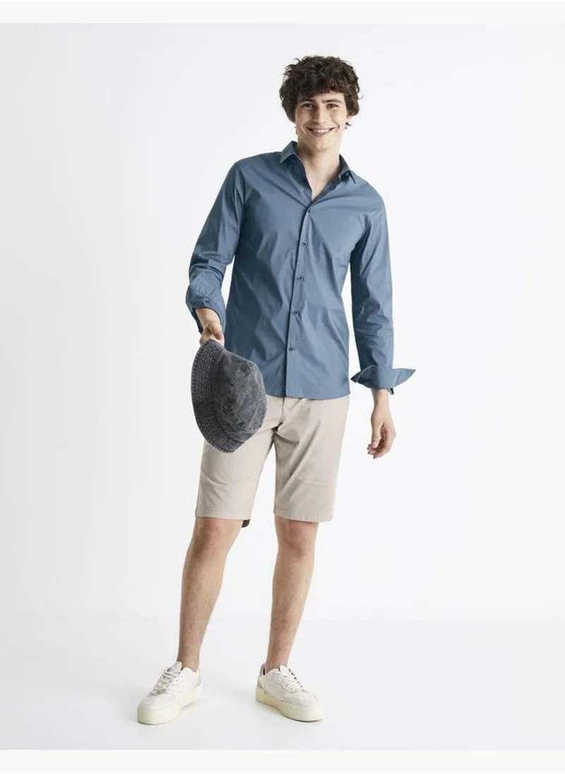 سيليو Celio Casual Long Sleeve Shirts - Blue
